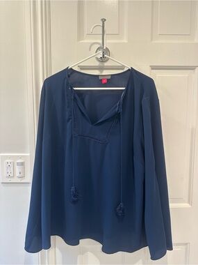 Vince Camuto Tie-Front Peasant Blouse